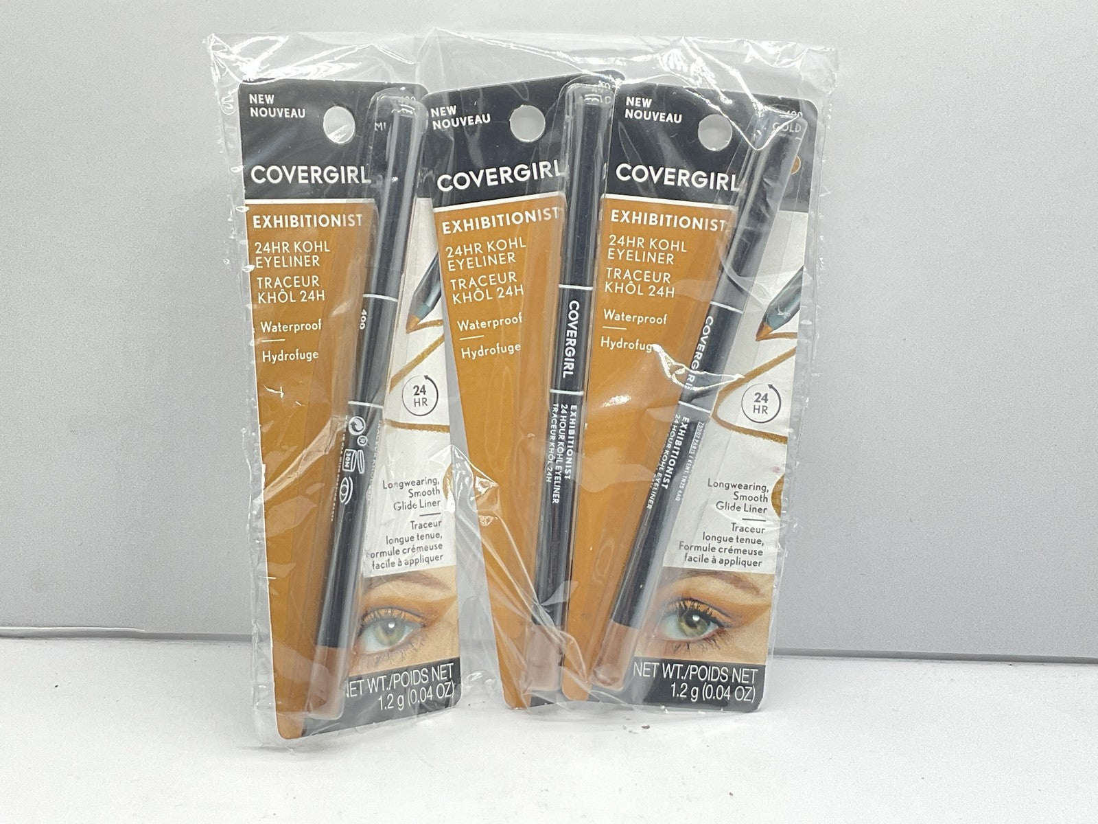 3 PACK - Covergirl Exhibitionist 24 HR Kohl Eyeliner - 400 Gold Metallic