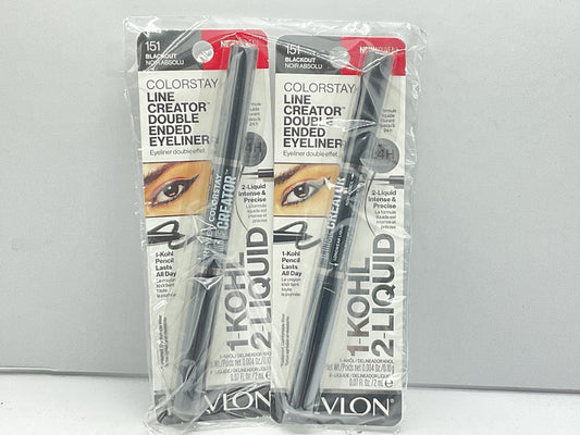 2 PACK - Revlon Colorstay Line Creator Doubled Ended Eyeliner -  151 Blackout