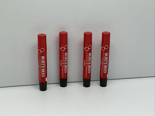 Burt’s Bees Cherry Lip Shimmer With Peppermint Oil - Set Of 4