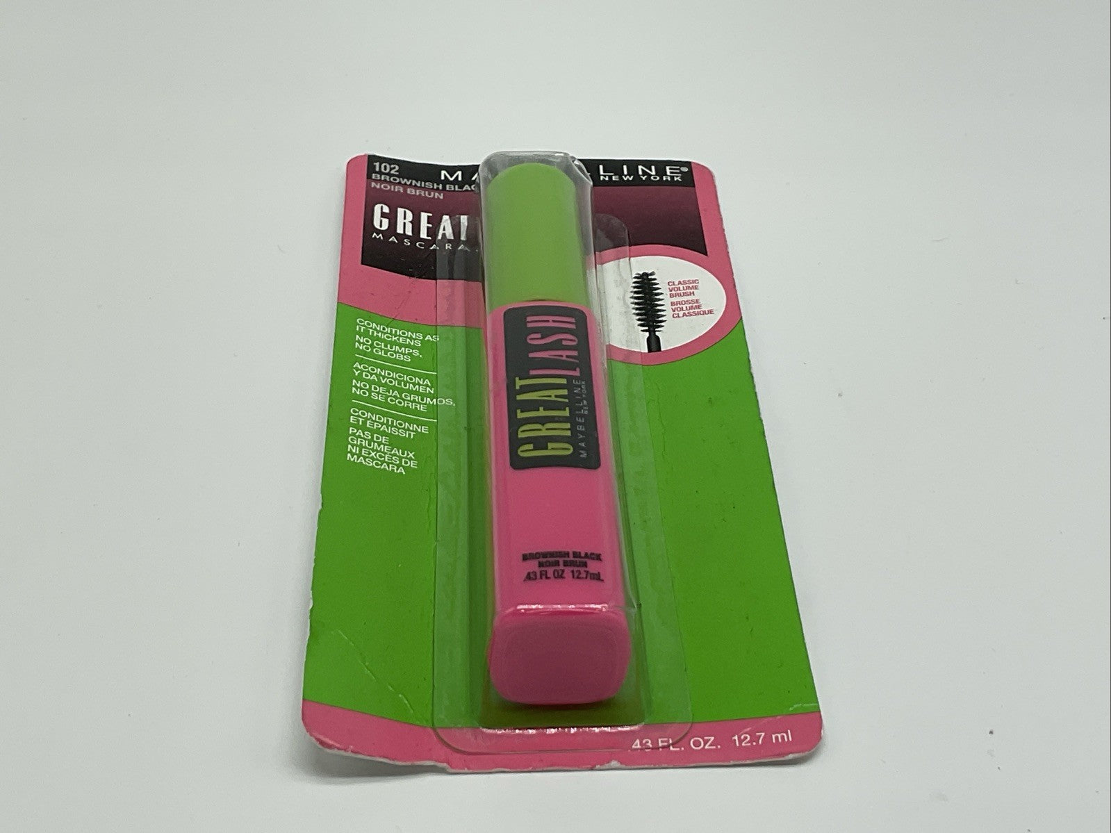 3 Pack Maybelline Great Lash Washable Mascara 0.43 Oz - 102 Brownish Black