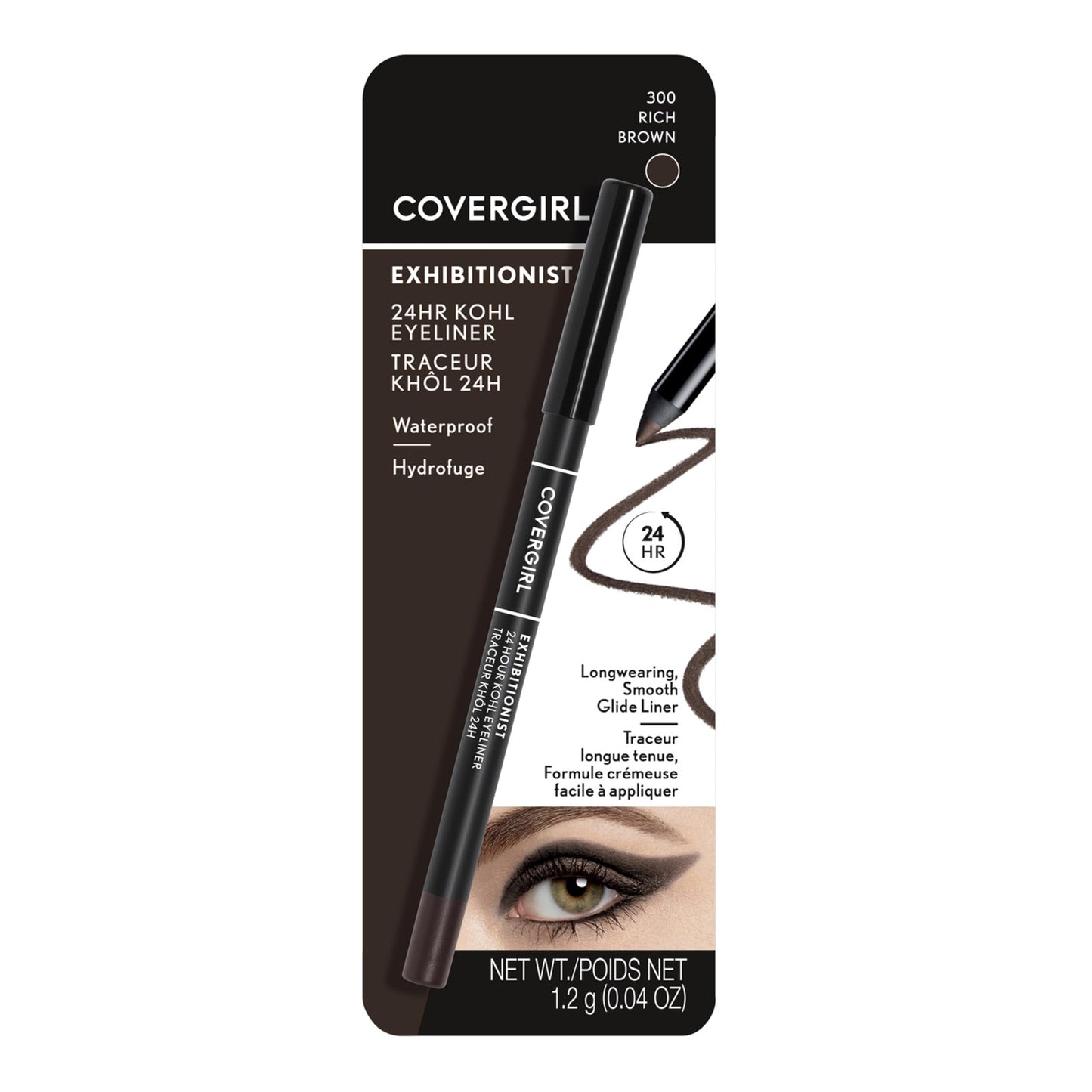 2 PACK - Covergirl Exhibitionist 24-Hour Kohl Eyeliner - 300 Rich Brown