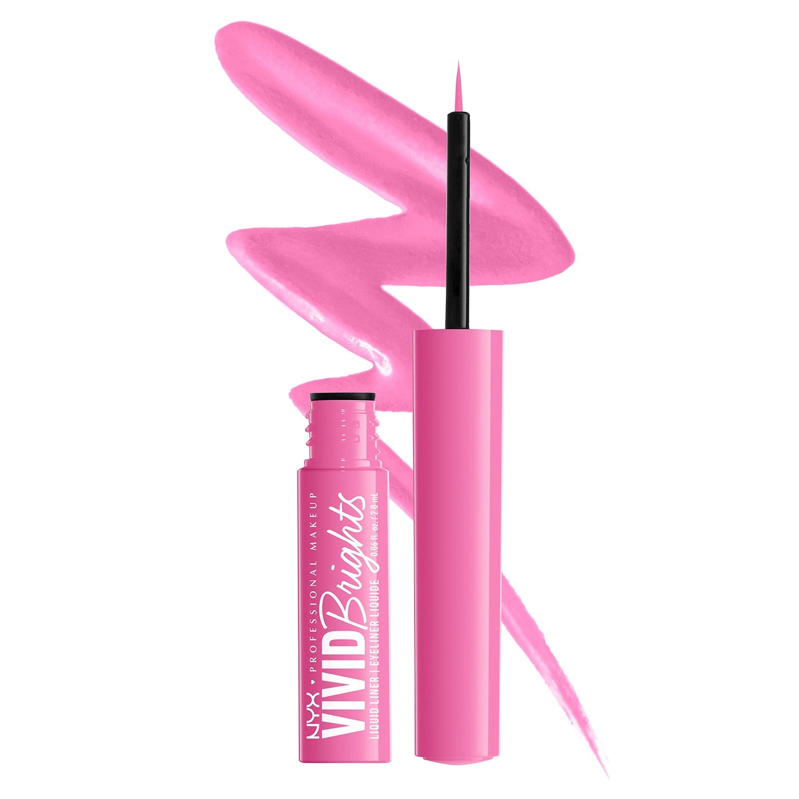 NYX PRO MAKEUP Vivid Brights Liquid Eyeliner Liner - 08 Don't Pink Twice