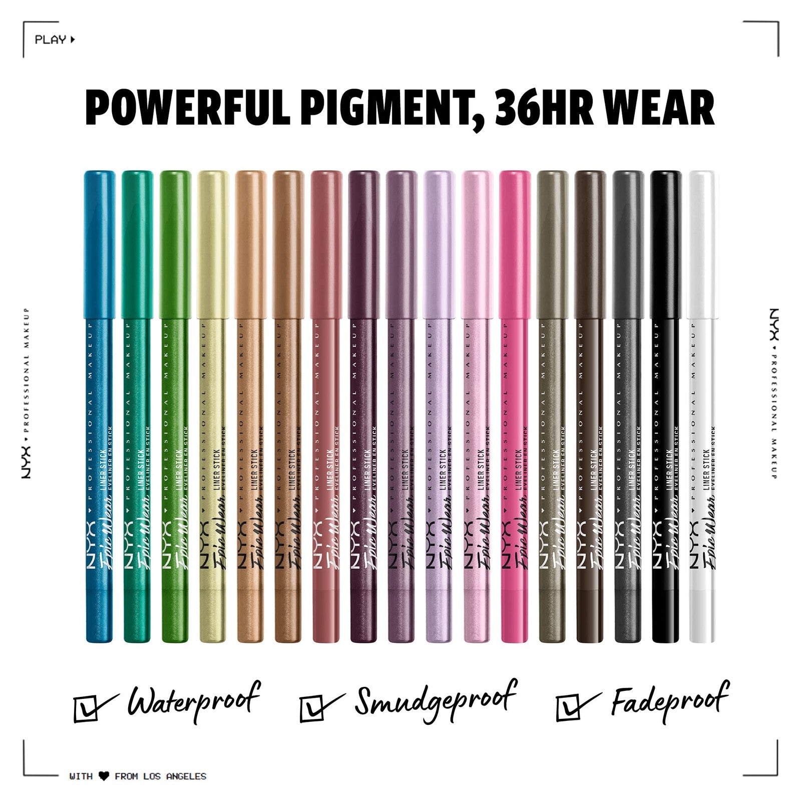 NYX Epic Wear Liner Stick Eyeliner Pencil - EWLS08 Pitch Black