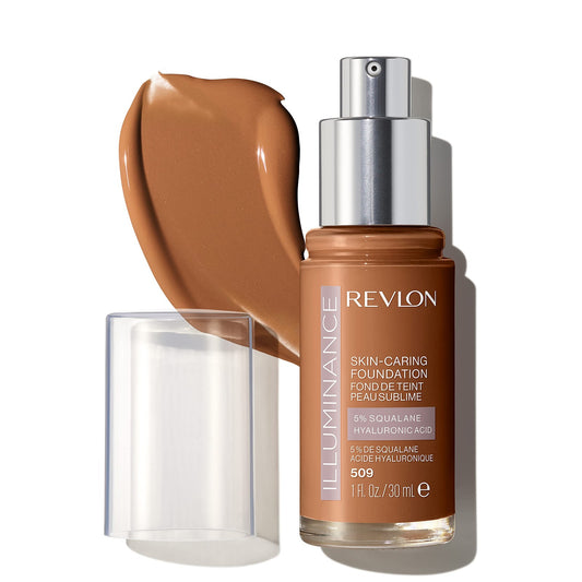 Revlon Illuminance Skin-Caring Hyaluronic Acid Liquid Foundation, 509 Sandalwood