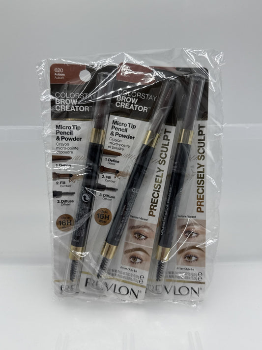 3 Pack Revlon ColorStay Brow Creator, Auburn 620, 0.003 oz