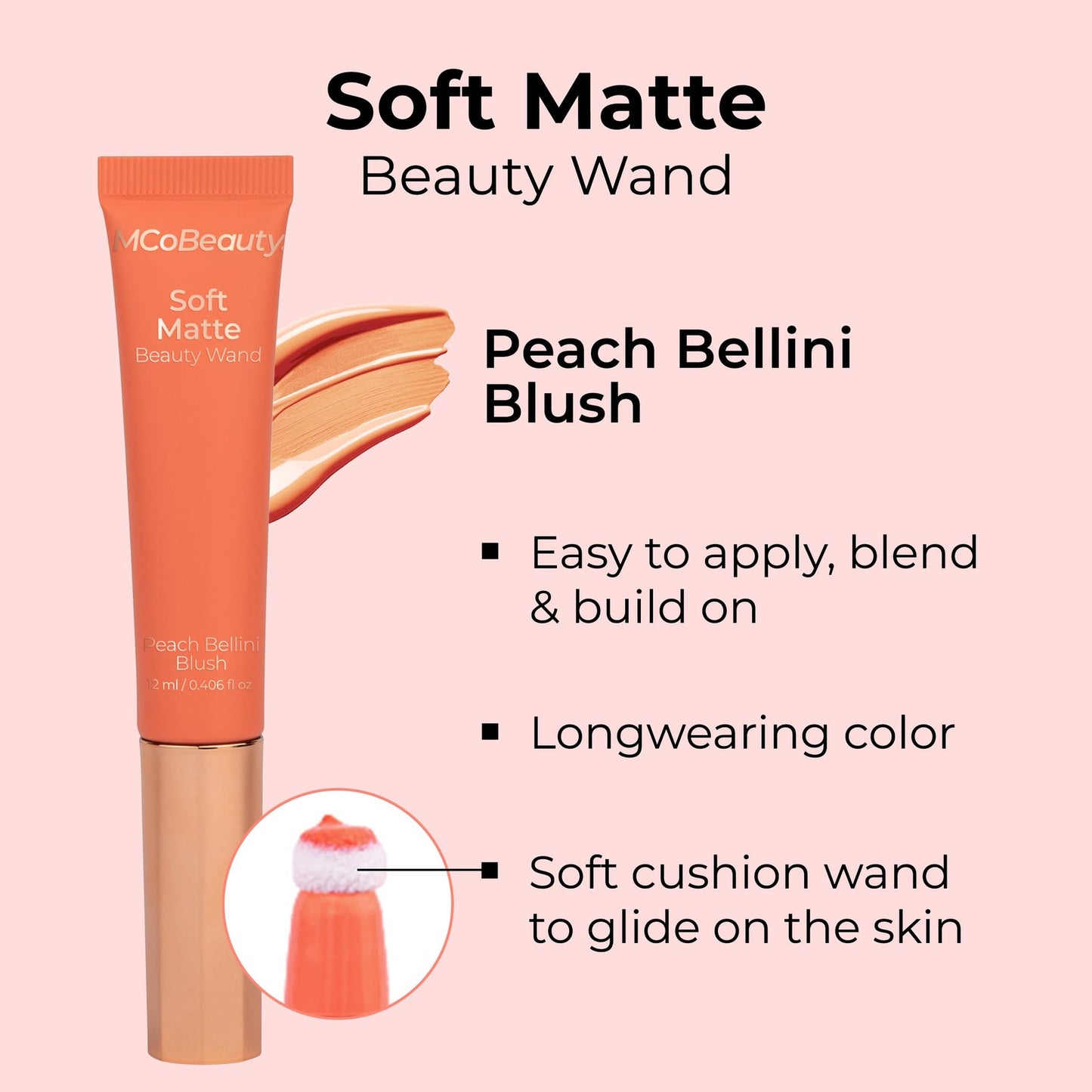 MCoBeauty Soft Matte Beauty Wand - MCW413 Peach Bellini Blush