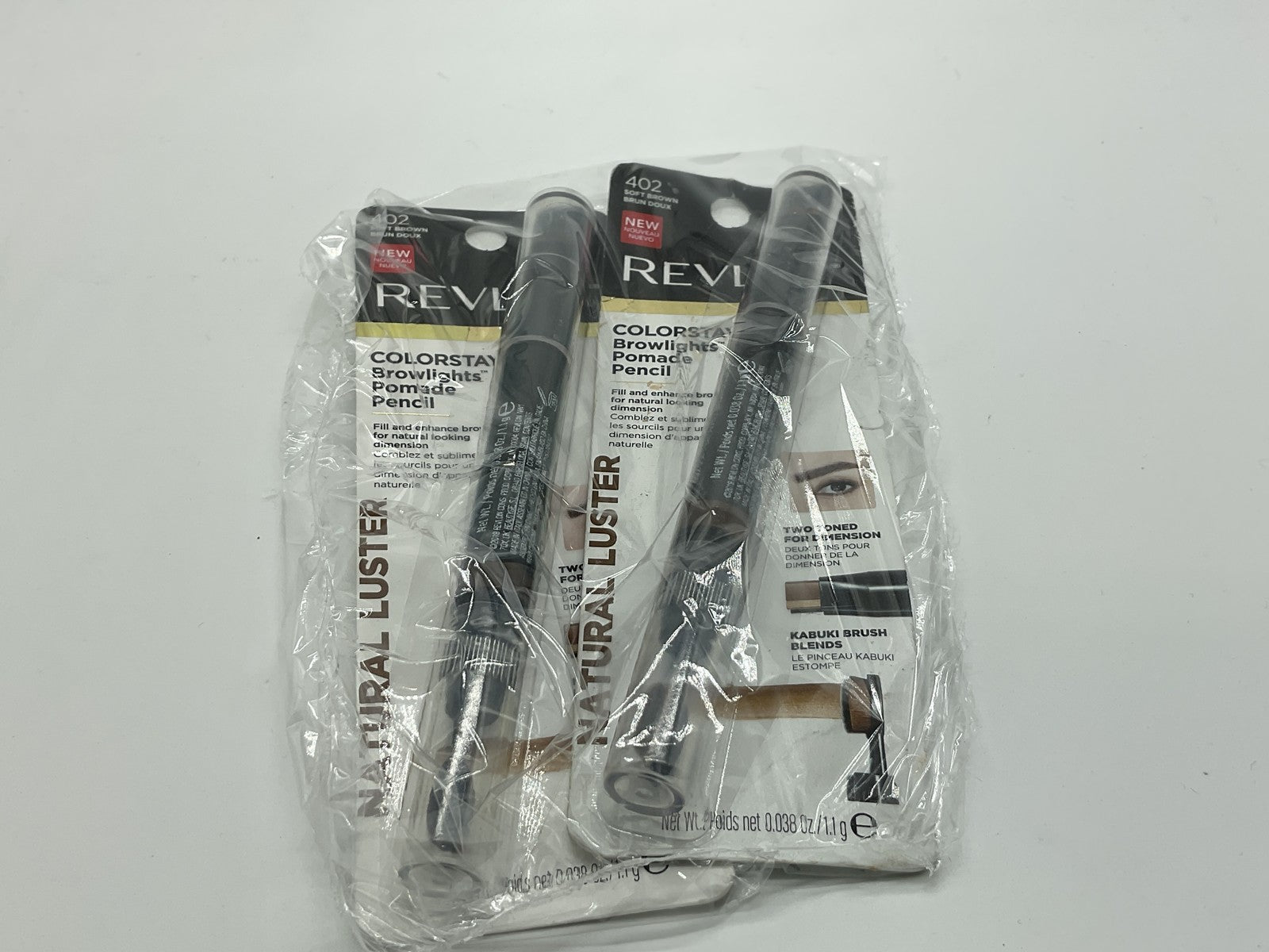 2 PACK - Revlon Colorstay Browlights Pomade Pencil - 402 Soft Brown