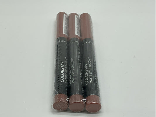 3 PACK - Revlon ColorStay Matte Lite Crayon Lipstick - 001 Tread Lightly