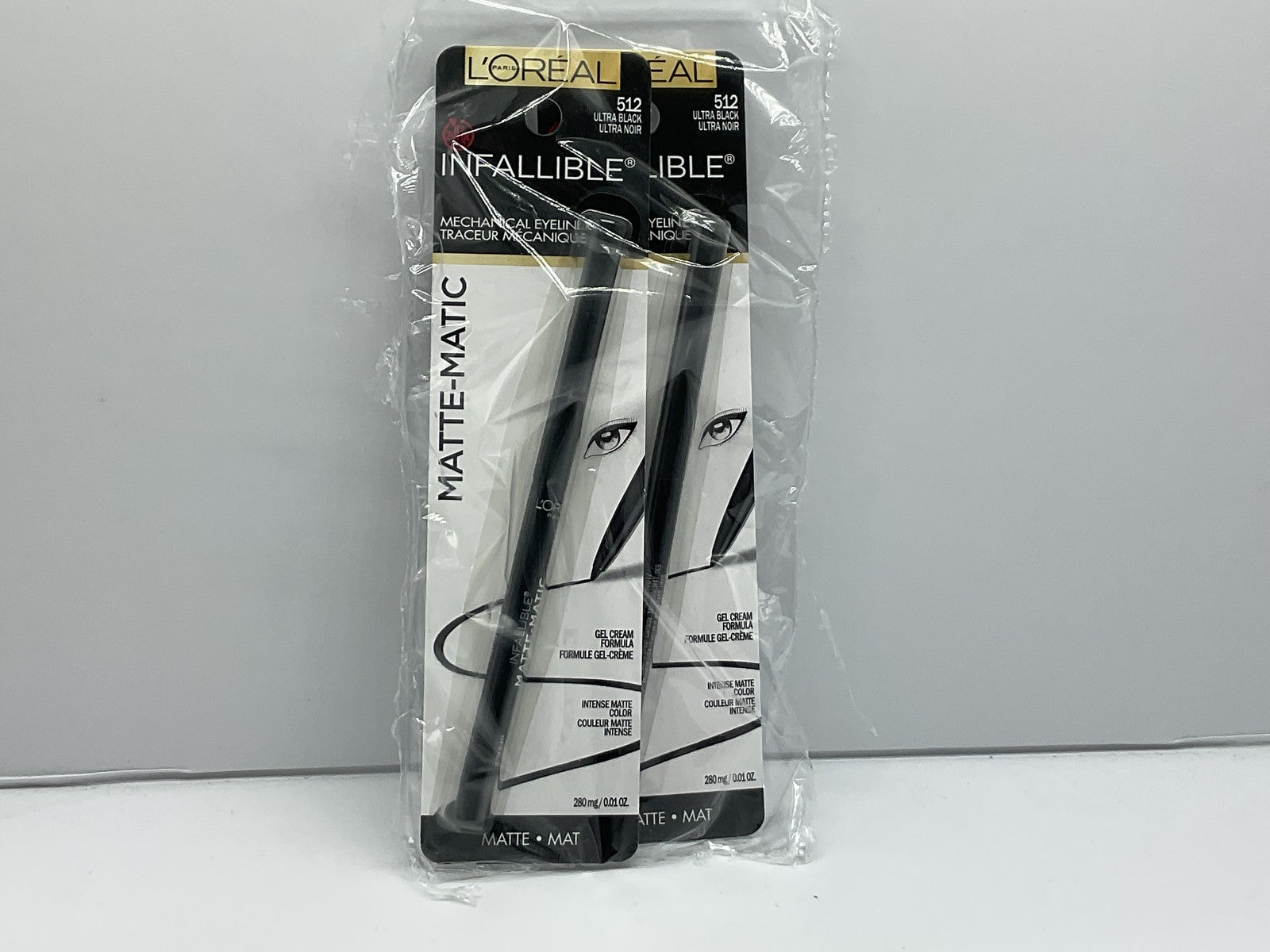 2 Pack L'Oreal Paris Matte-Matic Mechanical Eyeliner 512 Ultra Black