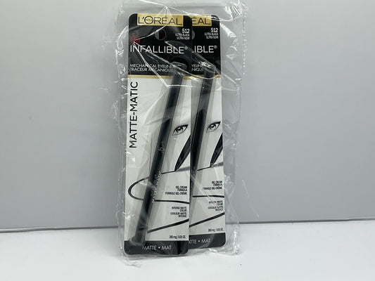 2 Pack L'Oreal Paris Matte-Matic Mechanical Eyeliner 512 Ultra Black