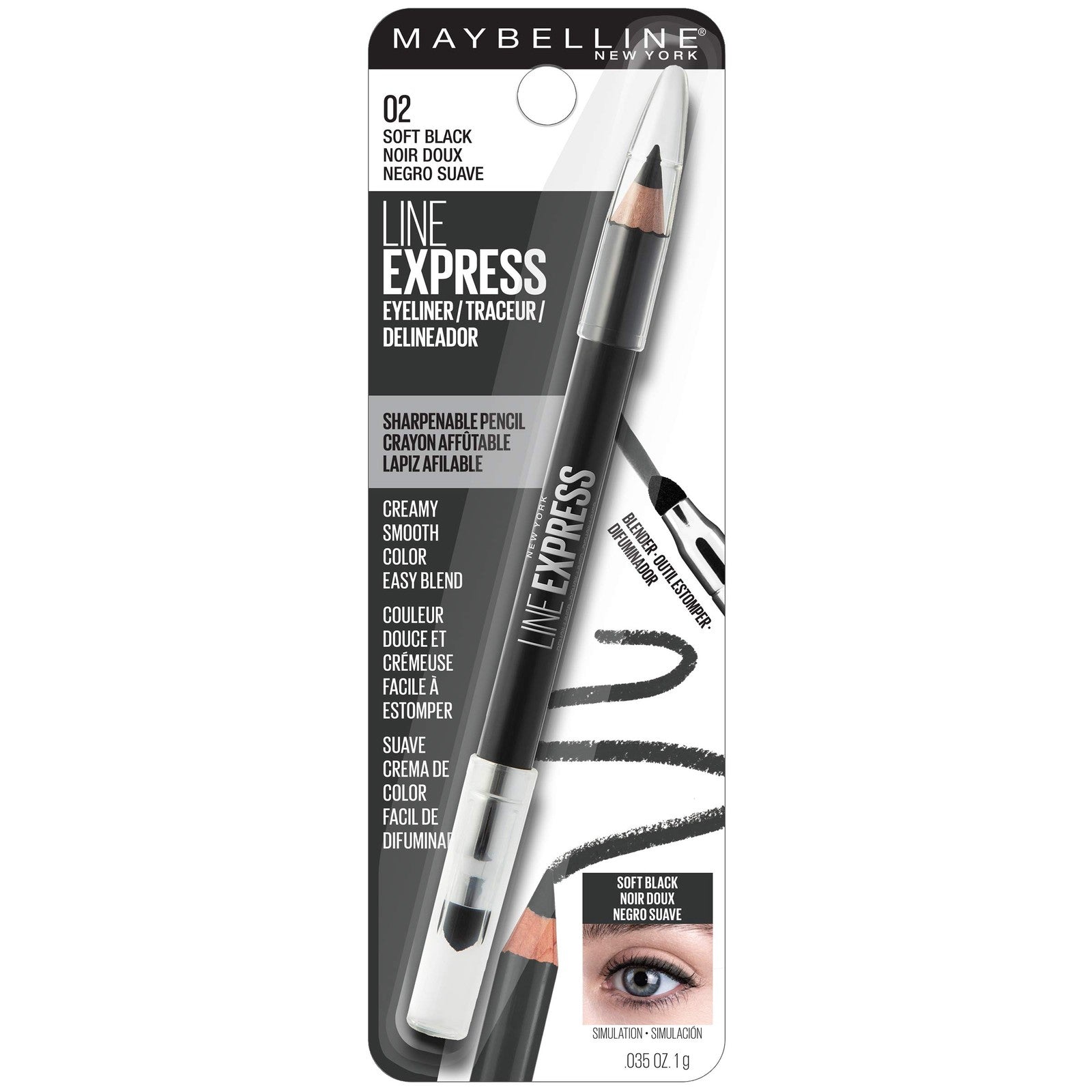 2 PACK - Maybelline New York Eyeliner 0.035 oz - 02 Soft Black
