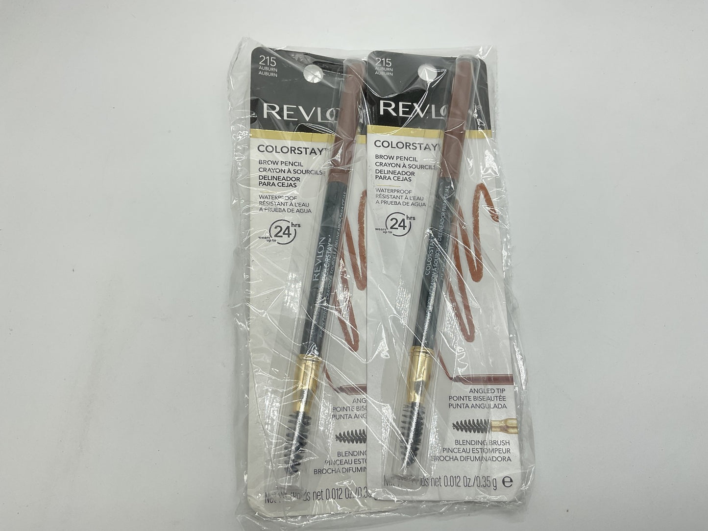 2 PACK - Revlon ColorStay Waterproof Brow Pencil, Auburn 215, 0.012 oz