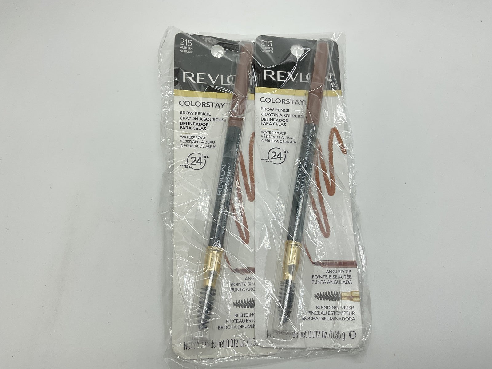 2 PACK - Revlon ColorStay Waterproof Brow Pencil, Auburn 215, 0.012 oz