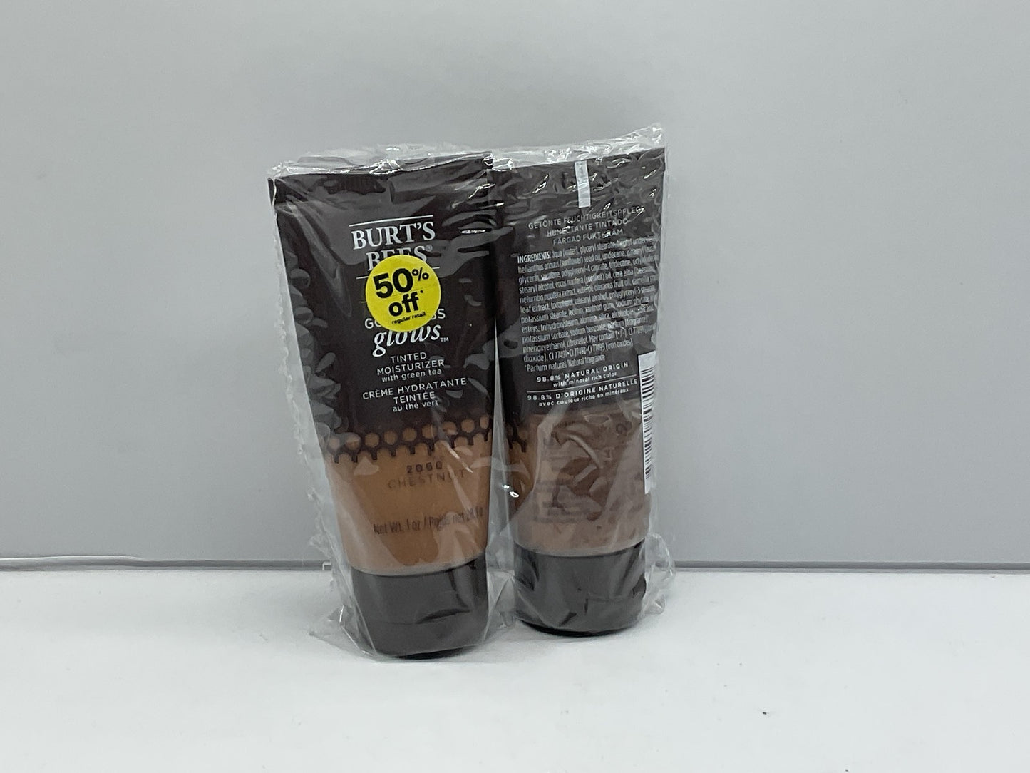 2 PACK - Burt's Bees Goodness Glows Tinted Moisturizer - 2060 Chestnut