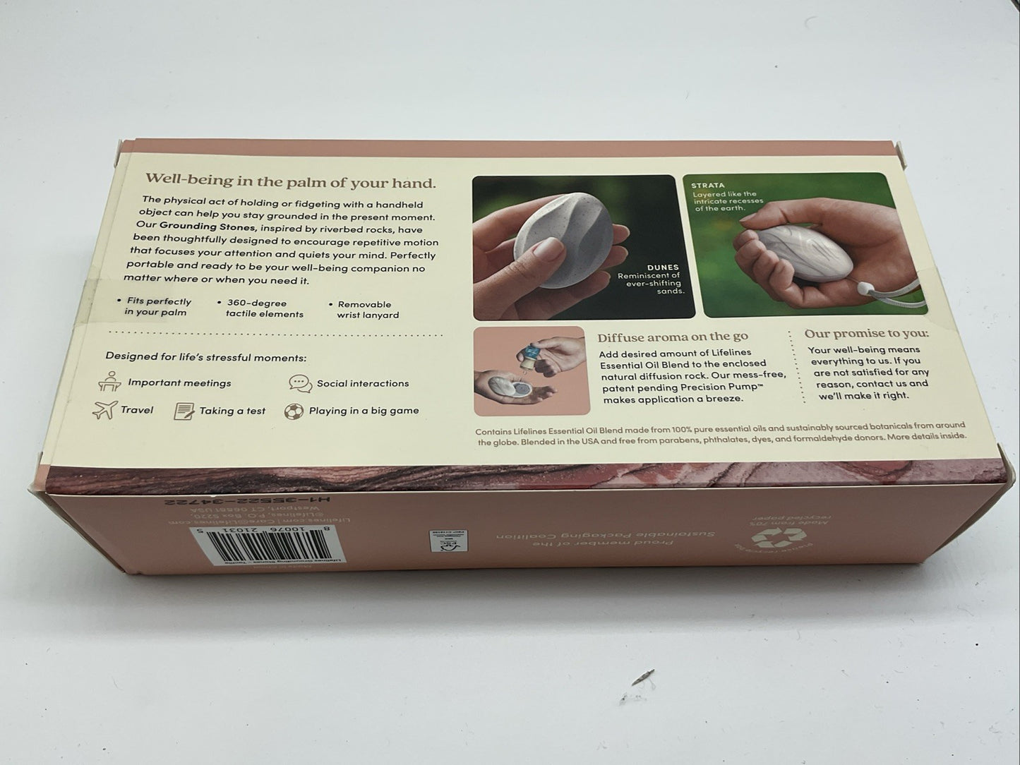 Lifelines 2pack Grounding Stones Tactile Collection & Essential Oil Blend