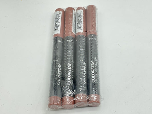 4 PACK - Revlon Matte Lite Lip Crayon, Tread Lightly, 001, 0.049 oz