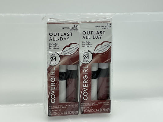 Covergirl Outlast All-Day, Lip Color, 621 Natural Blush, 2 pack