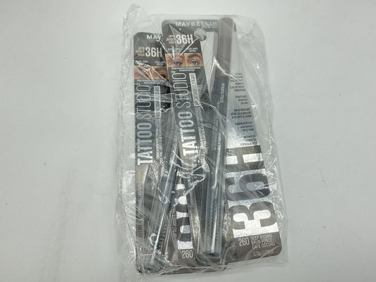2 PACK - Maybelline Tattoo Studio 36HR Longwear Brow Pencil ~ 260 Deep Brown
