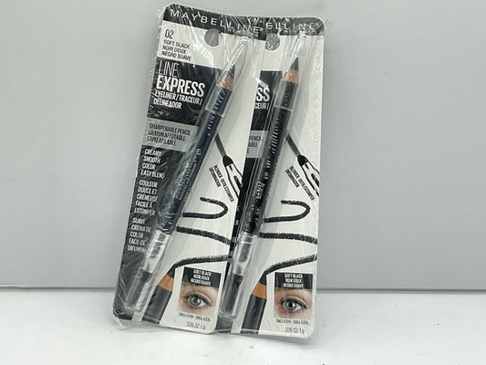 2 PACK - Maybelline New York Eyeliner 0.035 oz - 02 Soft Black
