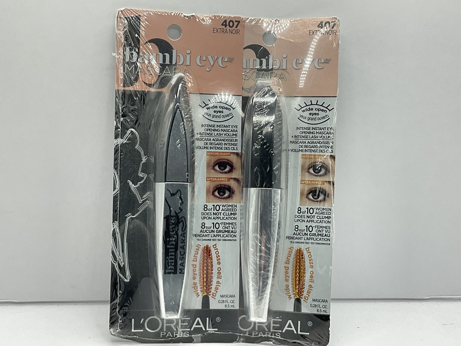 2 PACK - L’oreal Bambi Eyes Mascara - 407 Extra Noir