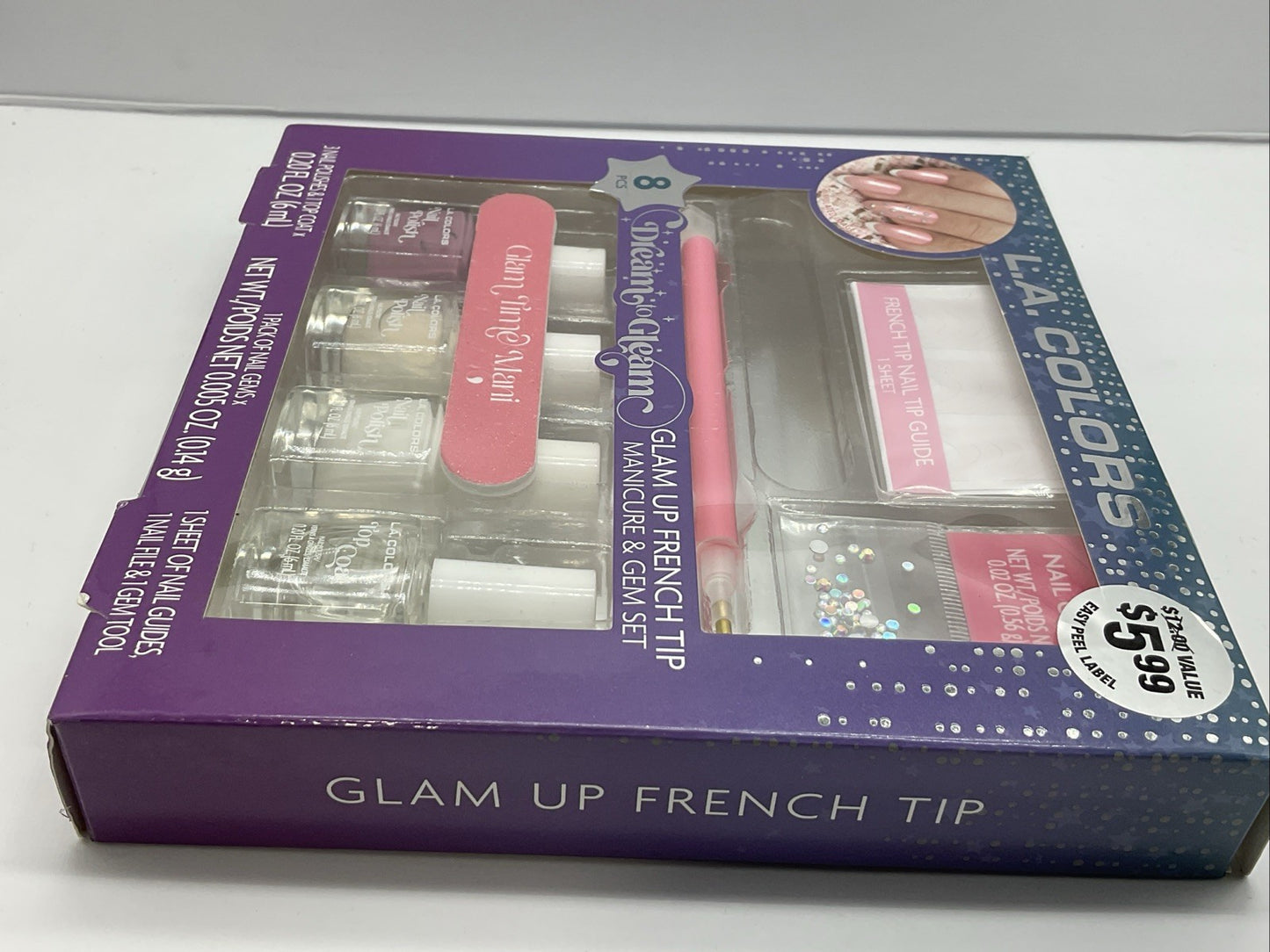 LA Colors Dream To Gleam 8 Piece Manicure and Gem Set