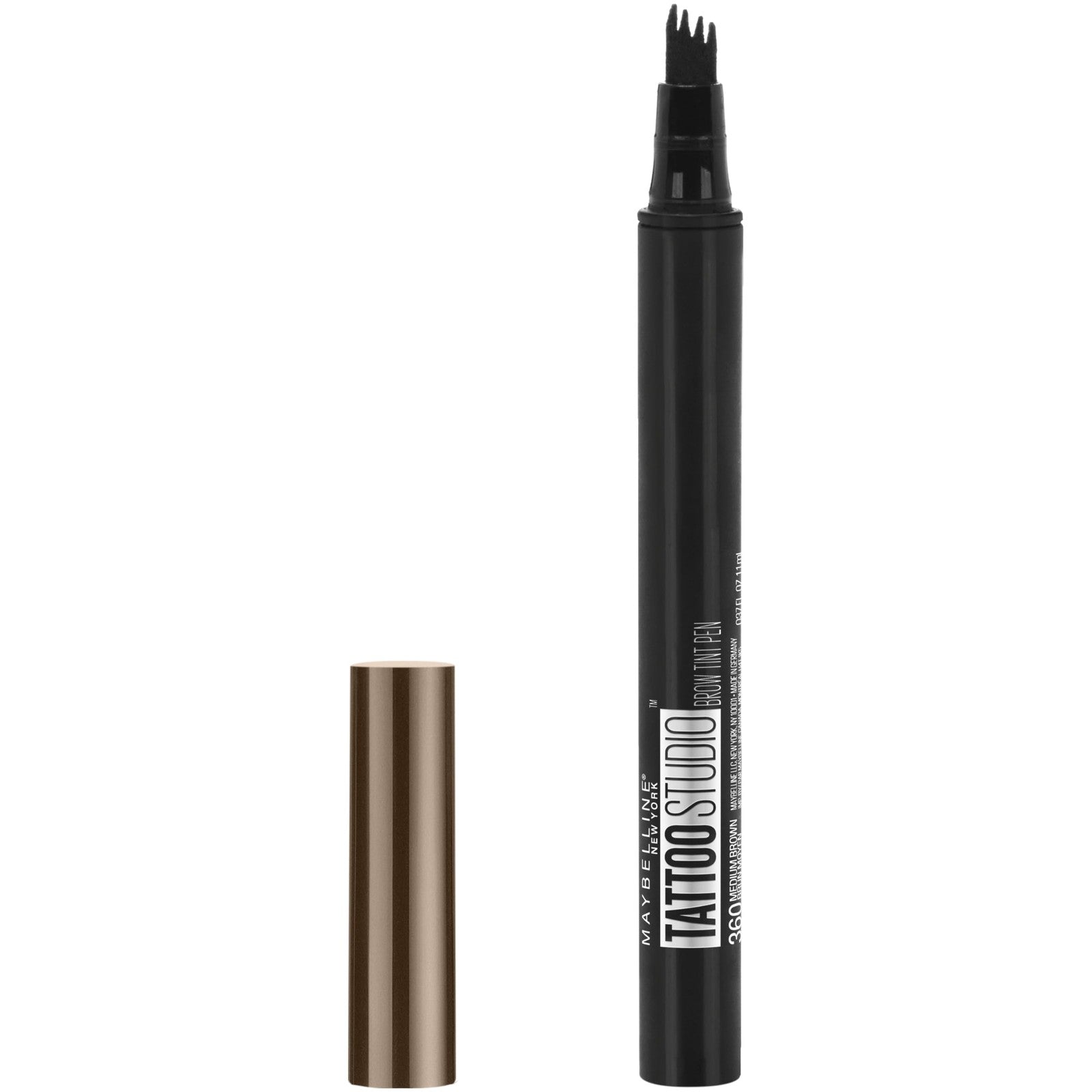 Maybelline TattooStudio Eyebrow Tint Pen, Medium Brown 360, 0.037 fl oz, 3 pack