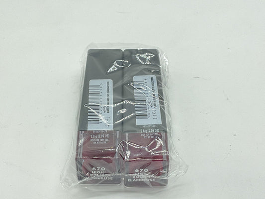 2 PACK - CoverGirl Exhibitionist 24Hour Matte Lipstick - 670 High Roller