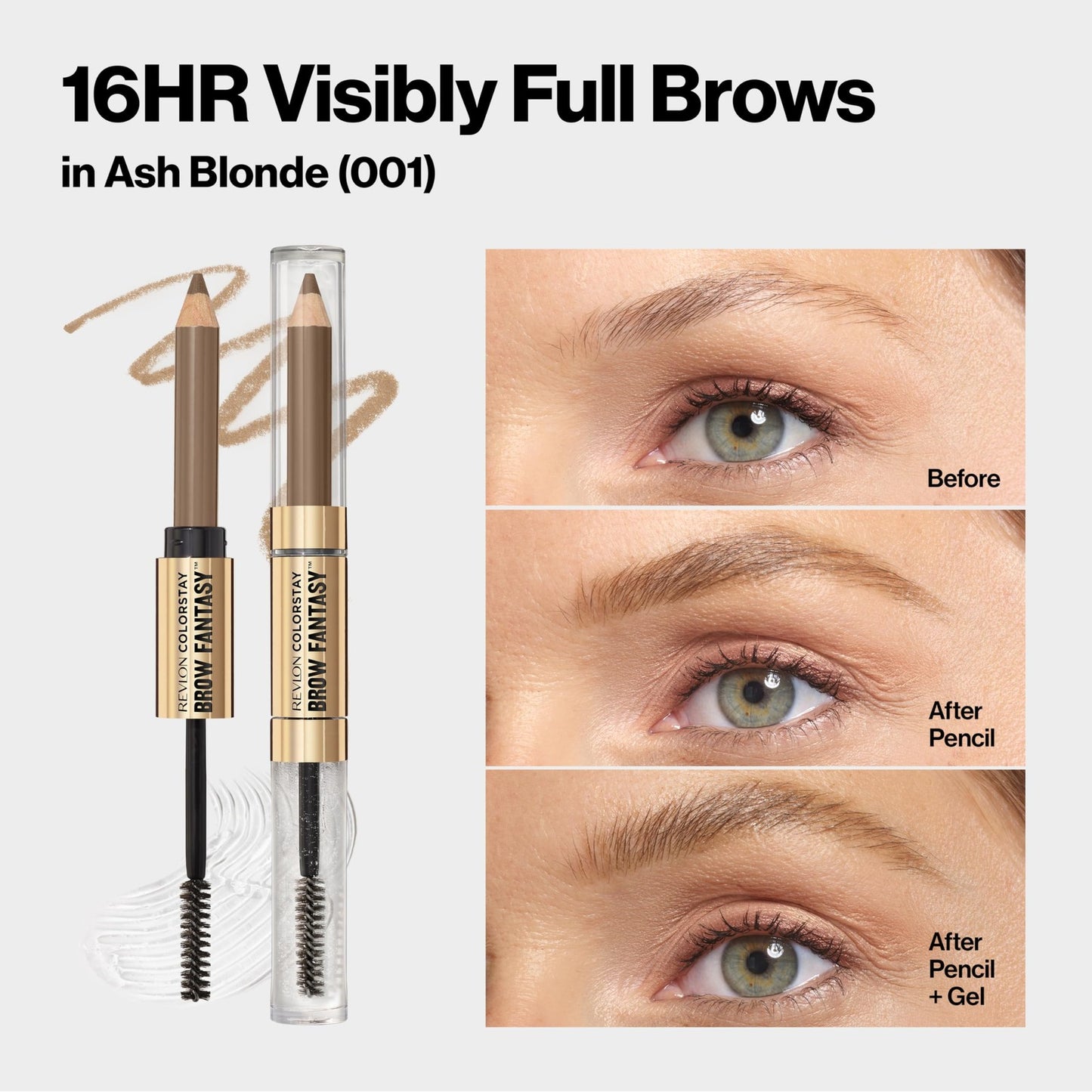 2 PACK - Revlon ColorStay BrowFantasy Eyebrow SoftPowder Pencil - 001 Ash Blonde