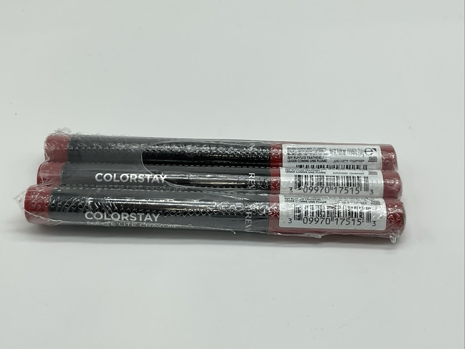 3 PACK - Revlon ColorStay Matte Lite Crayon Lipstick - 009 Ruffled Feathers