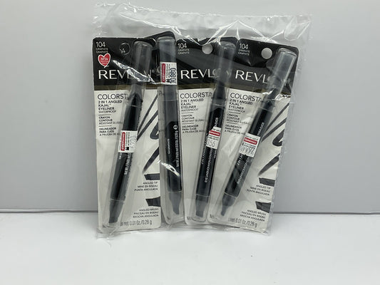 4 PACK - Revlon Colorstay 2 in 1 Angled Kajal Waterproof Eyeliner #104 GRAPHITE 