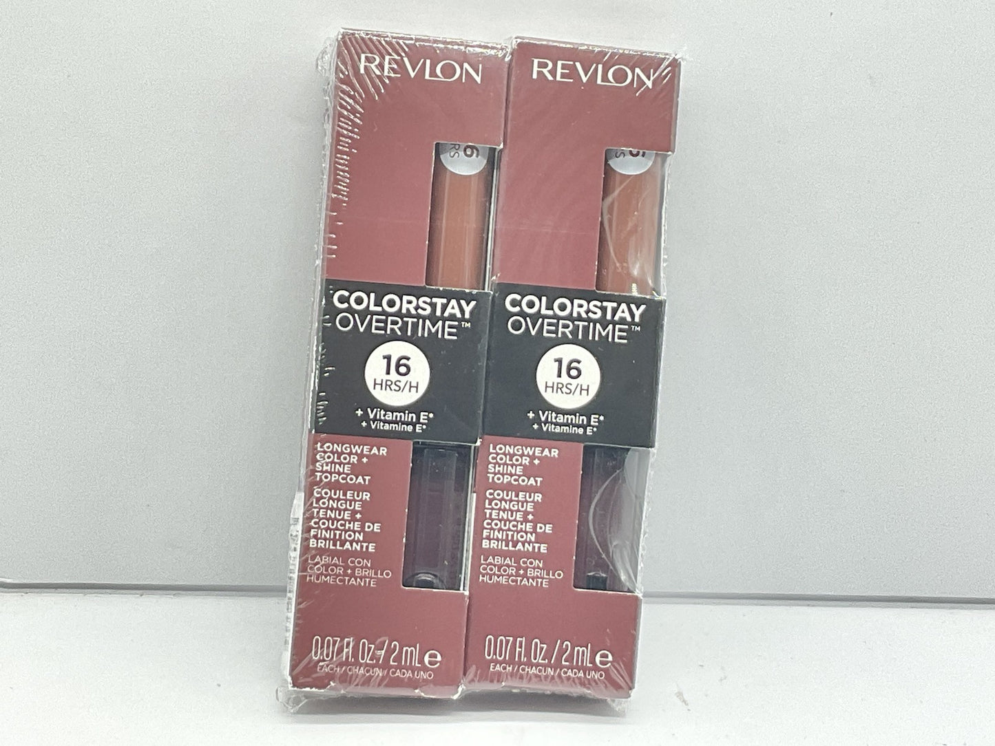 2 Pack - Revlon ColorStay Overtime Longwear Lip Color 0.07 oz - 560 Taupe Time
