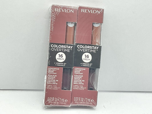2 Pack - Revlon ColorStay Overtime Longwear Lip Color 0.07 oz - 560 Taupe Time