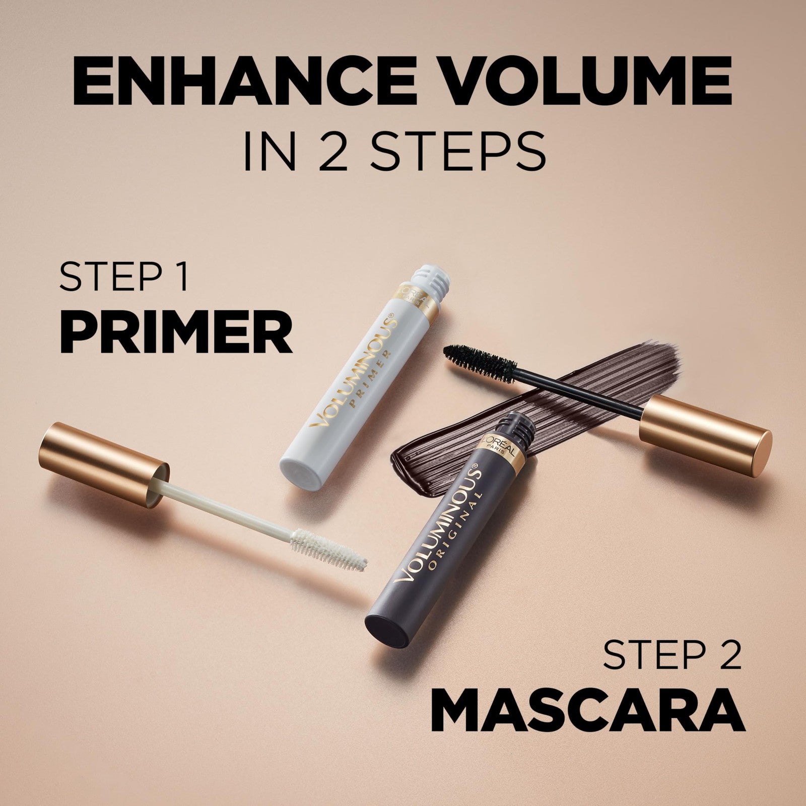 2 Pack - L'Oreal Paris Voluminous Primer Base Mascara Amplified - 300 White