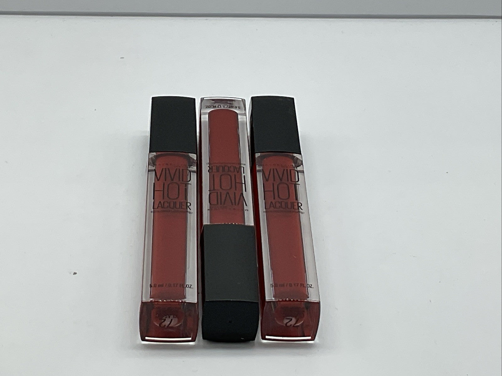 Maybelline NEW YORK Vivid Hot Lacquer Lip Gloss -  Classic 72  - Lot of 3