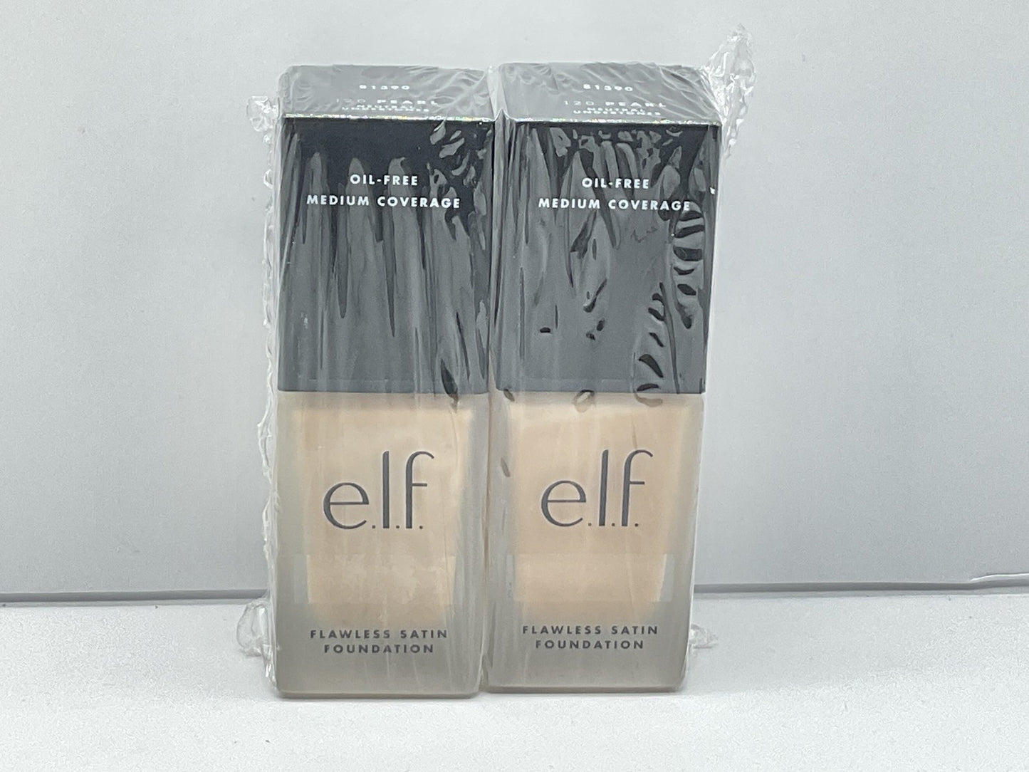 2 PACK e.l.f. Flawless Satin Foundation Lightweight & Medium Coverage, 120 Pearl