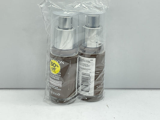 2 PACK - Revlon Illuminance Skin-Caring Foundation Hyaluronic Acid - 617 Ebony