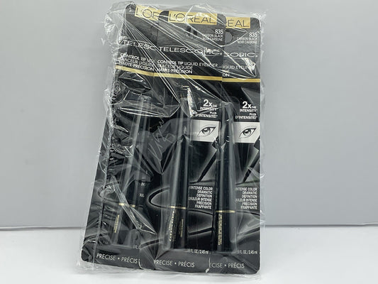 3 Pack - L'Oreal Paris Telescopic Liquid Eyeliner 835 Carbon Black