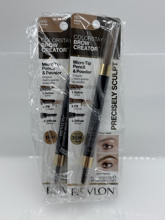 Revlon ColorStay Brow Creator, Blonde 600, 0.003 oz, 2 pack
