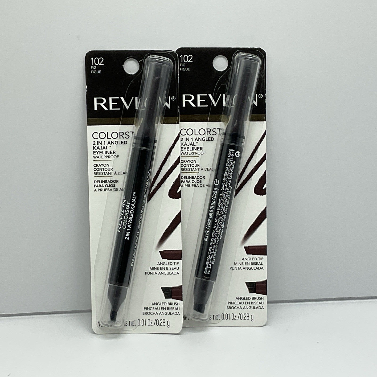 Revlon ColorStay 2 in 1 Angled Kajal Eyeliner- 102 Fig/Figue -  Set of 2