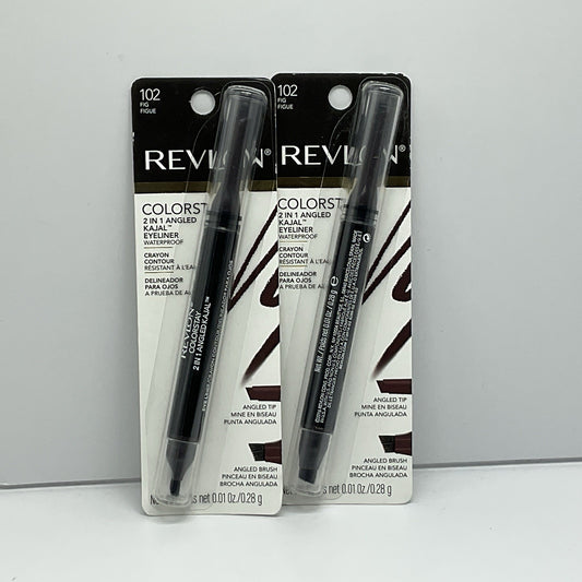 Revlon ColorStay 2 in 1 Angled Kajal Eyeliner- 102 Fig/Figue -  Set of 2