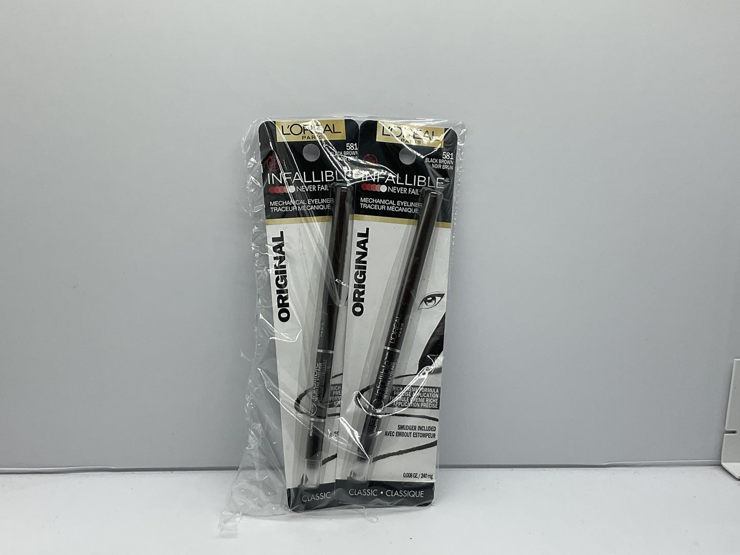 2 Pack L'Oreal Paris Infallible Mechanical Eyeliner, Black Brown 581, 0.008 oz