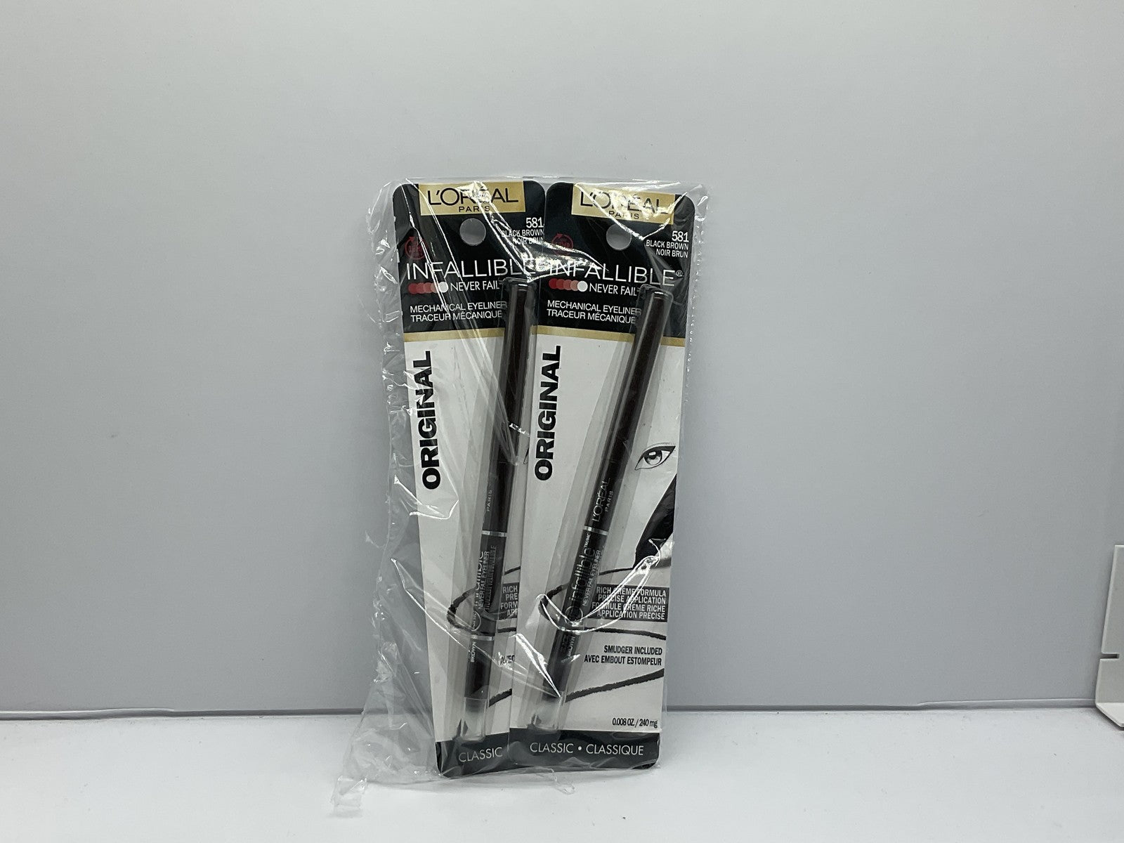 2 Pack L'Oreal Paris Infallible Mechanical Eyeliner, Black Brown 581, 0.008 oz