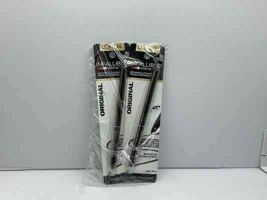 2 Pack L'Oreal Paris Infallible Mechanical Eyeliner, Black Brown 581, 0.008 oz