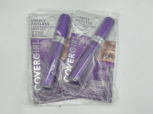 2 PACK - Covergirl Simply Ageless Lash Plumping Mascara 0.4 fl oz, 105 - Black