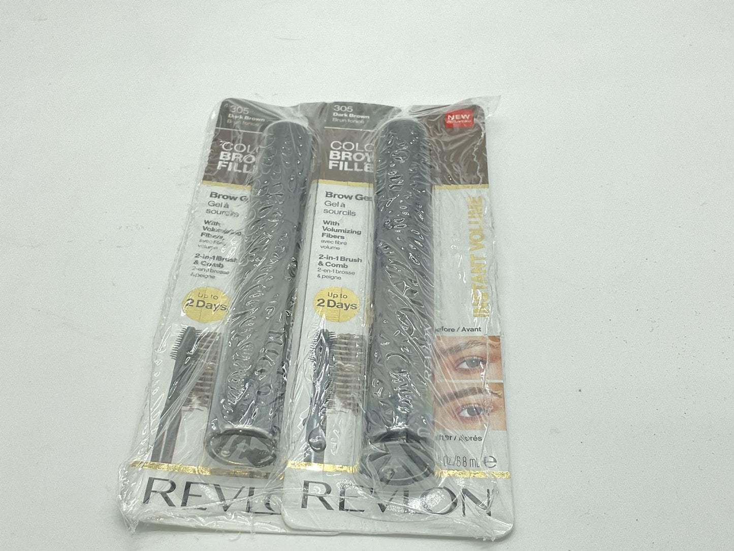 2 Pack - Revlon ColorStay Fiber Filler Brow Gel - 305 Dark Brown