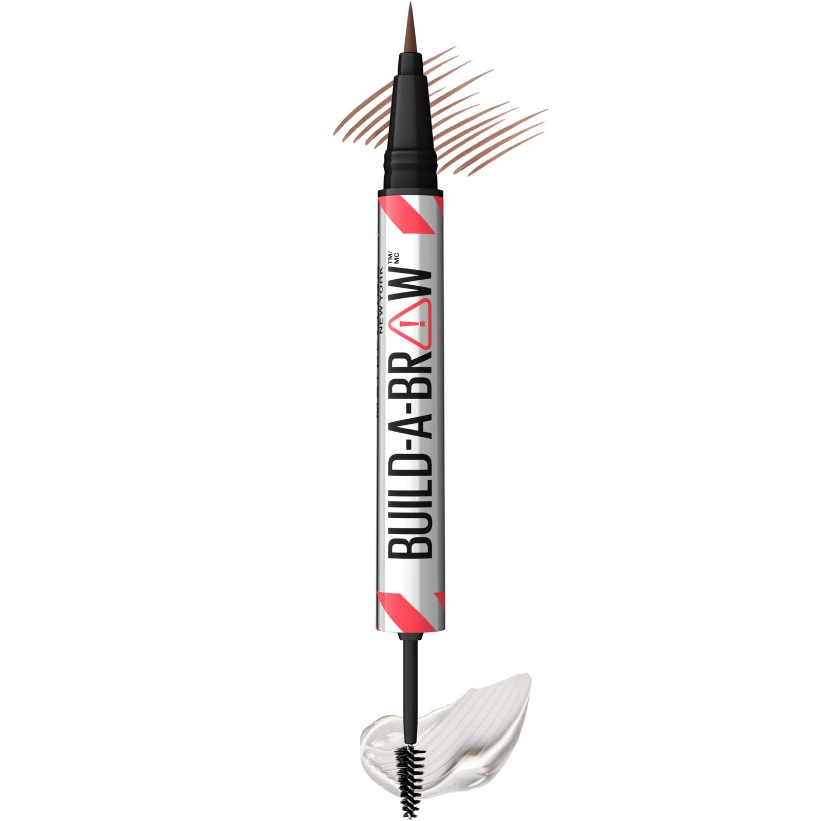 2 PACK - Maybelline Build A Brow Pen & Sealing Eyebrow Gel - 257 Medium Brown