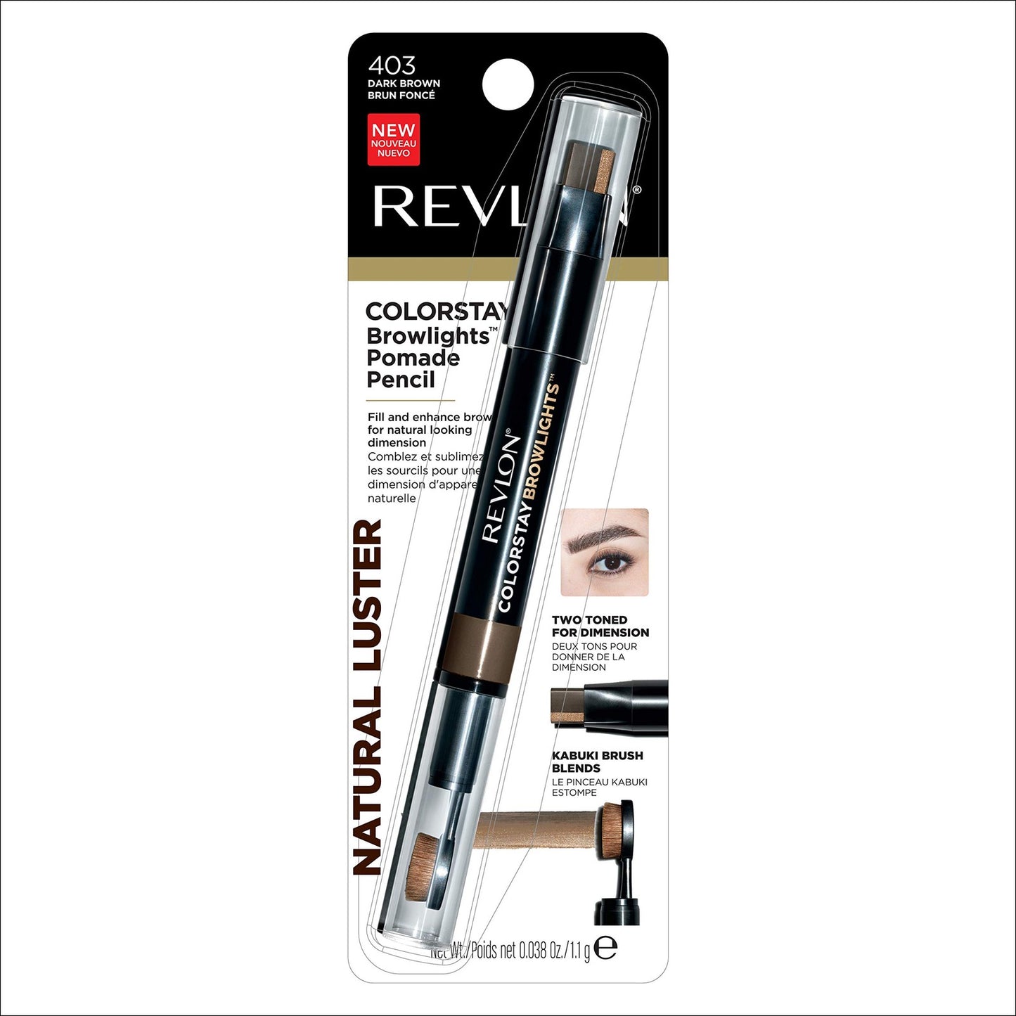3 PACK - Revlon ColorStay Browlights Pomade Brow Pencil - 403 Dark Brown