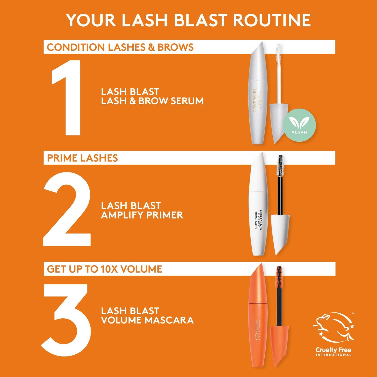 Covergirl 835 Lash Blast Mascara Black Brown Waterproof Hydrofuge 