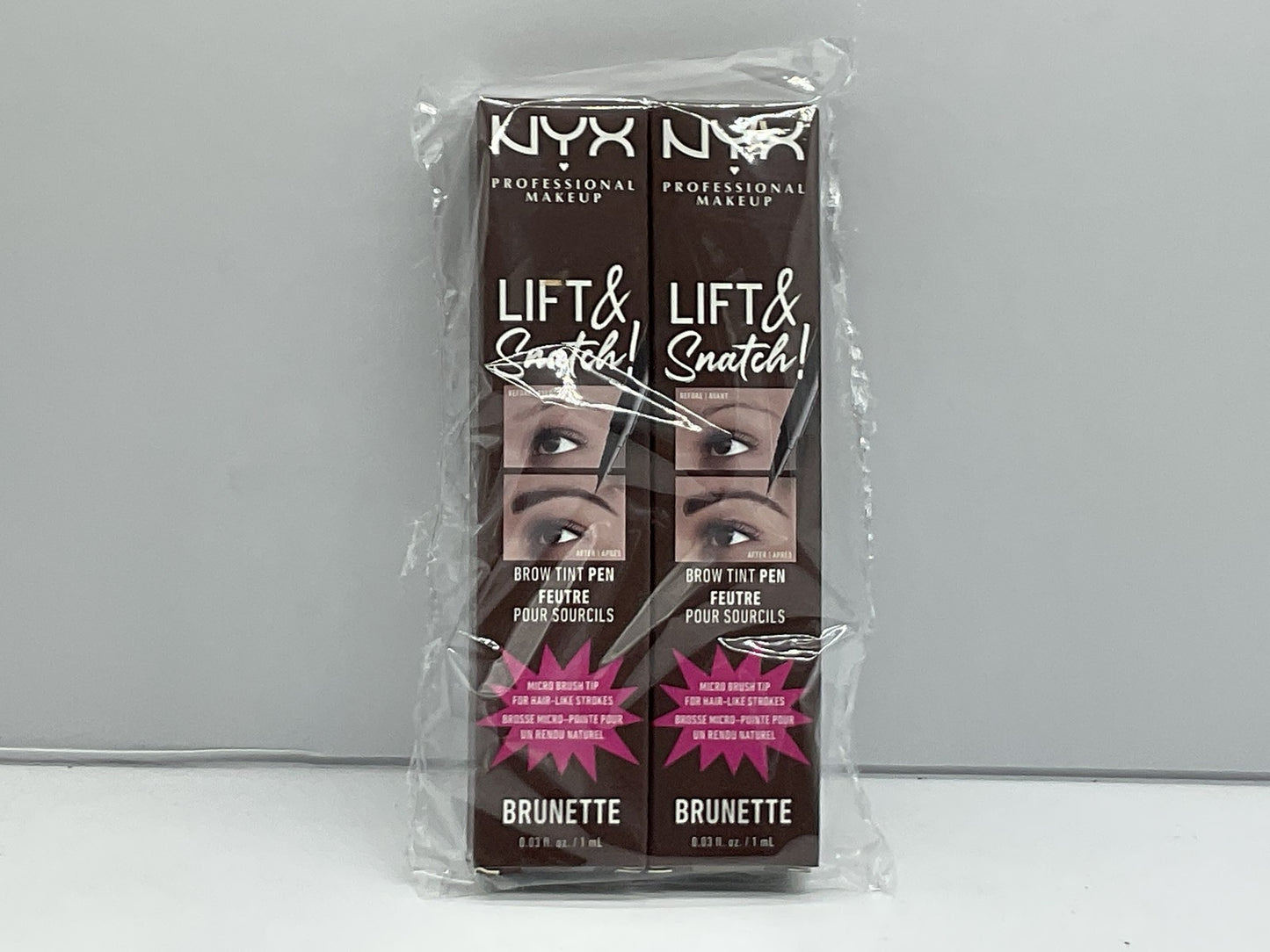 2 PACK - NYX Professional Makeup Brow Tint Pen w/Micro Brush Tip - Brunette