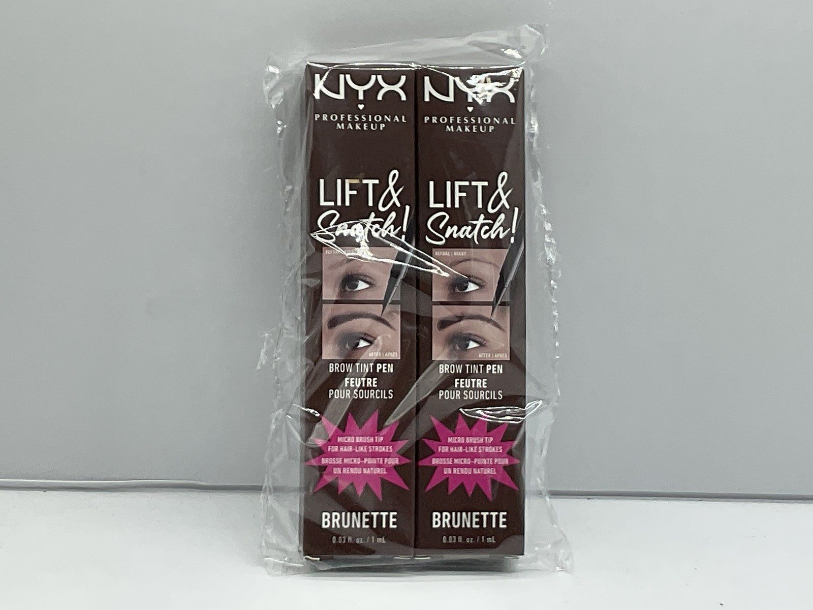 2 PACK - NYX Professional Makeup Brow Tint Pen w/Micro Brush Tip - Brunette